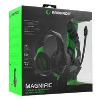 Rampage RM-K7 MAGNIFIC SİYAH/YEŞİL 7.1 Surround Sound System USB Mikrofonlu Oyuncu Kulaklığı - 1